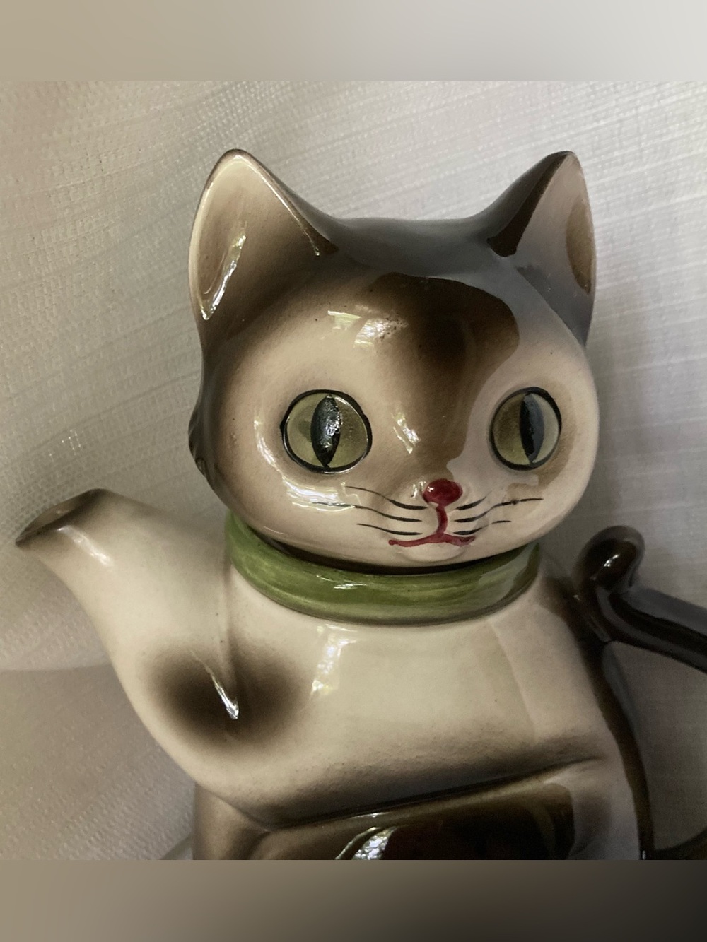 1972 Vintage CMI Japan Ceramic Novelty Kitty Cat Lidded Teapot! - Picture 2 of 12
